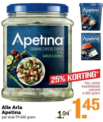 Aanbiedingen Alle arla apetina - apetina - Geldig van 13/11/2017 tot 19/11/2017 bij Coop