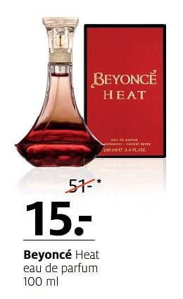 Aanbiedingen Beyoncé heat eau de parfum 100 ml - Beyoncé Heat - Geldig van 13/11/2017 tot 19/11/2017 bij Etos
