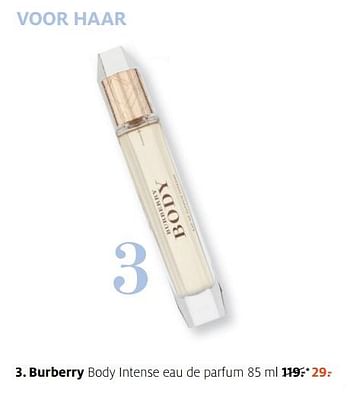 Aanbiedingen Burberry body intense eau de parfum 85 ml - Burberry - Geldig van 13/11/2017 tot 19/11/2017 bij Etos