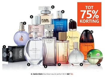 Aanbiedingen Calvin klein downtown eau de parfum 90 ml - Calvin Klein - Geldig van 13/11/2017 tot 19/11/2017 bij Etos