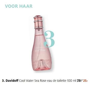 Aanbiedingen Davidoff cool water sea rose eau de toilette 100 ml - Davidoff - Geldig van 13/11/2017 tot 19/11/2017 bij Etos