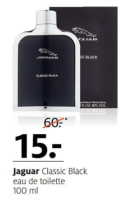 Aanbiedingen Jaguar classic black eau de toilette 100 ml - Jaguar - Geldig van 13/11/2017 tot 19/11/2017 bij Etos
