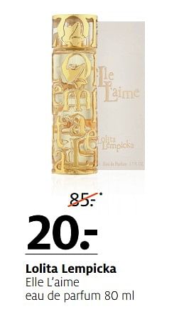 Aanbiedingen Lolita lempicka elle l`aime eau de parfum 80 ml - Lolita Lempicka - Geldig van 13/11/2017 tot 19/11/2017 bij Etos