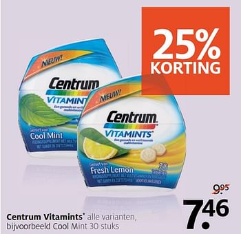 Aanbiedingen Centrum vitamints cool mint - Centrum - Geldig van 13/11/2017 tot 19/11/2017 bij Etos