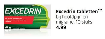 Aanbiedingen Excedrin tabletten bij hoofdpijn en migraine - Excedrin - Geldig van 13/11/2017 tot 19/11/2017 bij Etos