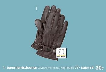 Aanbiedingen Leren handschoenen - Human Nature - Geldig van 13/11/2017 tot 26/11/2017 bij ANWB