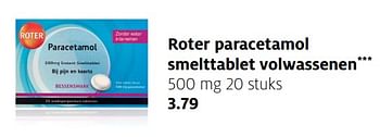 Aanbiedingen Roter paracetamol smelttablet volwassenen - Roter - Geldig van 13/11/2017 tot 19/11/2017 bij Etos