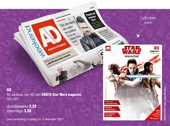 Aanbiedingen Ad bij aankoop van ad een gratis star wars magazine - Huismerk - Primera - Geldig van 13/11/2017 tot 05/12/2017 bij Primera