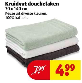 Aanbiedingen Kruidvat douchelaken - Huismerk - Kruidvat - Geldig van 14/11/2017 tot 19/11/2017 bij Kruidvat