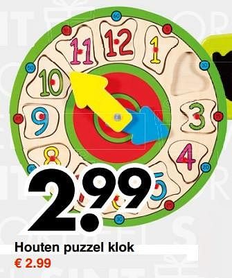 Aanbiedingen Houten puzzel klok - Huismerk - Wibra - Geldig van 13/11/2017 tot 25/11/2017 bij Wibra