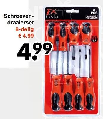 Aanbiedingen Schroeven draaierset - FX Tools - Geldig van 13/11/2017 tot 25/11/2017 bij Wibra