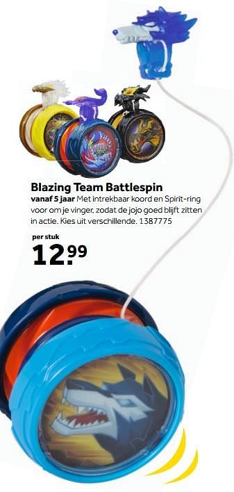 Aanbiedingen Blazing team battlespin - Blazing team - Geldig van 13/11/2017 tot 26/11/2017 bij Intertoys