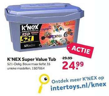 Aanbiedingen K`nex super value tub - K'Nex - Geldig van 13/11/2017 tot 26/11/2017 bij Intertoys