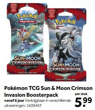 Aanbiedingen Pokémon tcg sun + moon crimson invasion boosterpack - Pokemon - Geldig van 13/11/2017 tot 26/11/2017 bij Intertoys