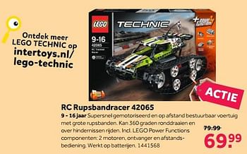 Aanbiedingen Rc rupsbandracer - Lego - Geldig van 13/11/2017 tot 26/11/2017 bij Intertoys