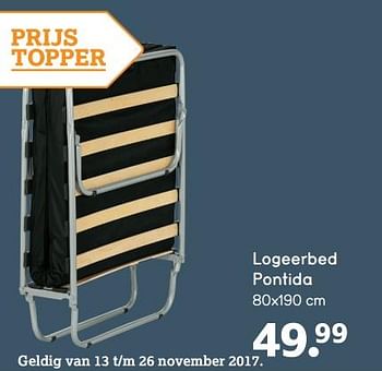 Aanbiedingen Logeerbed pontida - Huismerk - Leen Bakker - Geldig van 13/11/2017 tot 26/11/2017 bij Leen Bakker