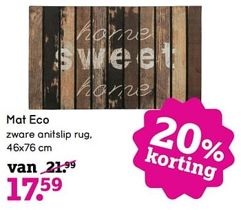Aanbiedingen Mat eco - Huismerk - Leen Bakker - Geldig van 13/11/2017 tot 26/11/2017 bij Leen Bakker