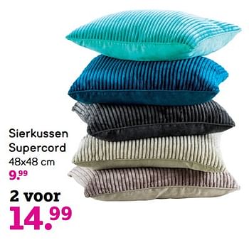 Aanbiedingen Sierkussen supercord - Huismerk - Leen Bakker - Geldig van 13/11/2017 tot 26/11/2017 bij Leen Bakker