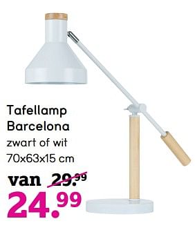 Aanbiedingen Tafellamp barcelona - Huismerk - Leen Bakker - Geldig van 13/11/2017 tot 26/11/2017 bij Leen Bakker