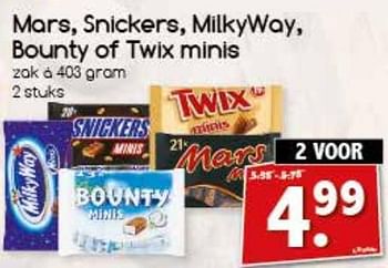 Aanbiedingen Mars, snickers, milkyway, bounty of twix minis - Huismerk - Agrimarkt - Geldig van 13/11/2017 tot 18/11/2017 bij Agrimarkt