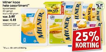 Aanbiedingen Milner kaas hele assortiment - Milner - Geldig van 13/11/2017 tot 18/11/2017 bij Agrimarkt