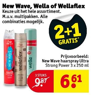 Aanbiedingen New wave haarspray ultra strong power - Wella - Geldig van 14/11/2017 tot 19/11/2017 bij Kruidvat