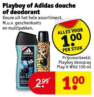 Aanbiedingen Playboy deospray play it wild - Playboy - Geldig van 14/11/2017 tot 19/11/2017 bij Kruidvat