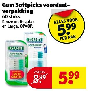 Aanbiedingen Softpicks voordeelverpakking - GUM - Geldig van 14/11/2017 tot 19/11/2017 bij Kruidvat