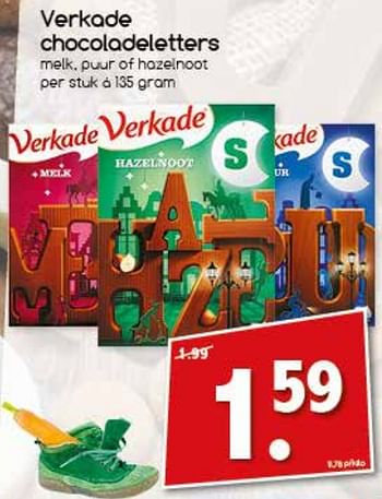 Aanbiedingen Verkade chocoladeletters - Verkade - Geldig van 13/11/2017 tot 18/11/2017 bij Agrimarkt