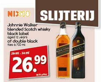 Aanbiedingen Johnnie walker blended scotch whisky black label of double black - Johnnie Walker - Geldig van 13/11/2017 tot 18/11/2017 bij Agrimarkt