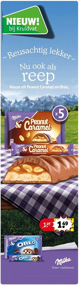 Aanbiedingen Keuze uit peanut caramel en oreo - Milka - Geldig van 14/11/2017 tot 19/11/2017 bij Kruidvat