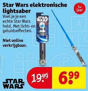Aanbiedingen Star wars elektronische lightsaber - Star Wars - Geldig van 14/11/2017 tot 19/11/2017 bij Kruidvat
