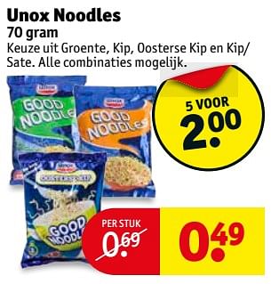 Aanbiedingen Unox noodles - Unox - Geldig van 14/11/2017 tot 19/11/2017 bij Kruidvat