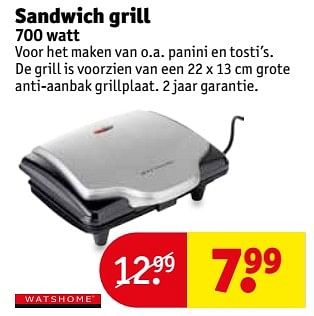 Aanbiedingen Watshome sandwich grill - Watshome - Geldig van 14/11/2017 tot 19/11/2017 bij Kruidvat