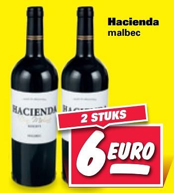 Aanbiedingen Hacienda malbec - Rode wijnen - Geldig van 13/11/2017 tot 18/11/2017 bij Nettorama