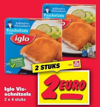 Aanbiedingen Iglo vis schnitzels - Iglo - Geldig van 13/11/2017 tot 18/11/2017 bij Nettorama