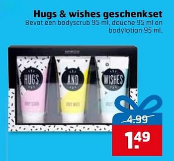 Aanbiedingen Hugs + wishes geschenkset - Hugs &amp; Wishes - Geldig van 14/11/2017 tot 26/11/2017 bij Trekpleister
