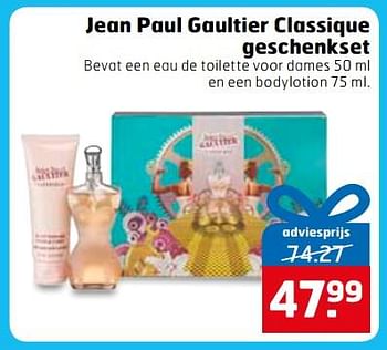 Aanbiedingen Jean paul gaultier classique geschenkset - Jean Paul Gaultier - Geldig van 14/11/2017 tot 26/11/2017 bij Trekpleister