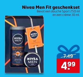 Aanbiedingen Men fit geschenkset - Nivea - Geldig van 14/11/2017 tot 26/11/2017 bij Trekpleister