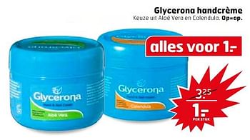 Aanbiedingen Glycerona handcrème - Glycerona - Geldig van 14/11/2017 tot 26/11/2017 bij Trekpleister