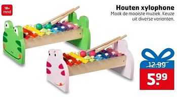 Aanbiedingen Houten xylophone - Huismerk - Trekpleister - Geldig van 14/11/2017 tot 26/11/2017 bij Trekpleister