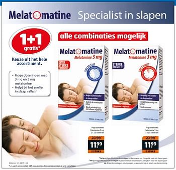 Aanbiedingen Melatonine - Melatomatine - Geldig van 14/11/2017 tot 26/11/2017 bij Trekpleister