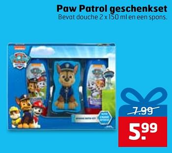 Aanbiedingen Paw patrol geschenkset - PAW  PATROL - Geldig van 14/11/2017 tot 26/11/2017 bij Trekpleister