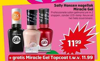 Aanbiedingen Sally hansen nagellak miracle gel - Sally Hansen - Geldig van 14/11/2017 tot 26/11/2017 bij Trekpleister