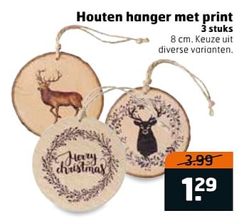 Aanbiedingen Houten hanger met print - Huismerk - Trekpleister - Geldig van 14/11/2017 tot 26/11/2017 bij Trekpleister