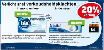 Aanbiedingen Nisita tube 10 gram - Huismerk - Trekpleister - Geldig van 14/11/2017 tot 26/11/2017 bij Trekpleister