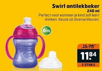 Aanbiedingen Swirl antilekbeker - Nudy - Geldig van 14/11/2017 tot 26/11/2017 bij Trekpleister