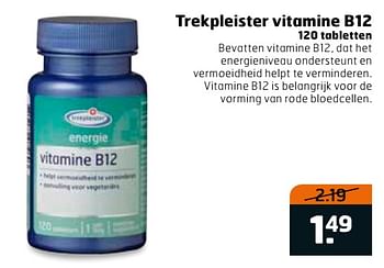 Aanbiedingen Trekpleister vitamine b12 - Huismerk - Trekpleister - Geldig van 14/11/2017 tot 26/11/2017 bij Trekpleister