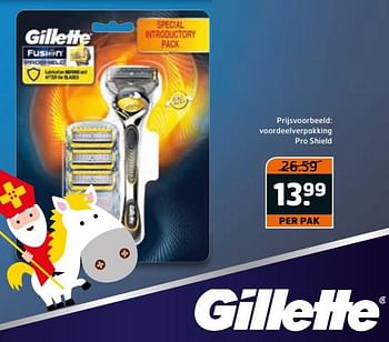 Aanbiedingen Voordeelverpakking pro shield - Gillette - Geldig van 14/11/2017 tot 26/11/2017 bij Trekpleister