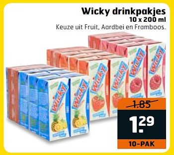 Aanbiedingen Wicky drinkpakjes - Wicky - Geldig van 14/11/2017 tot 26/11/2017 bij Trekpleister